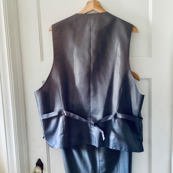 Fabio Fabrinni 3-Piece Suit Men's 42L Gray 2-Button Notch Lapel Formal Wedding - Picture 11 of 16